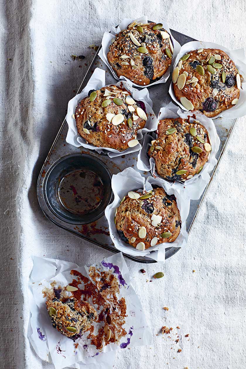 Blueberry and almond breakfast muffins