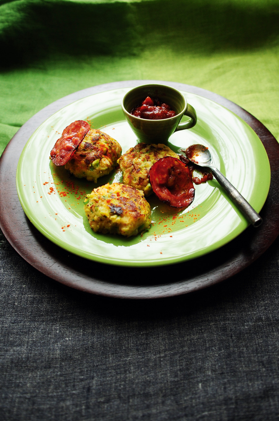 Brussels sprouts, potato and swede cakes