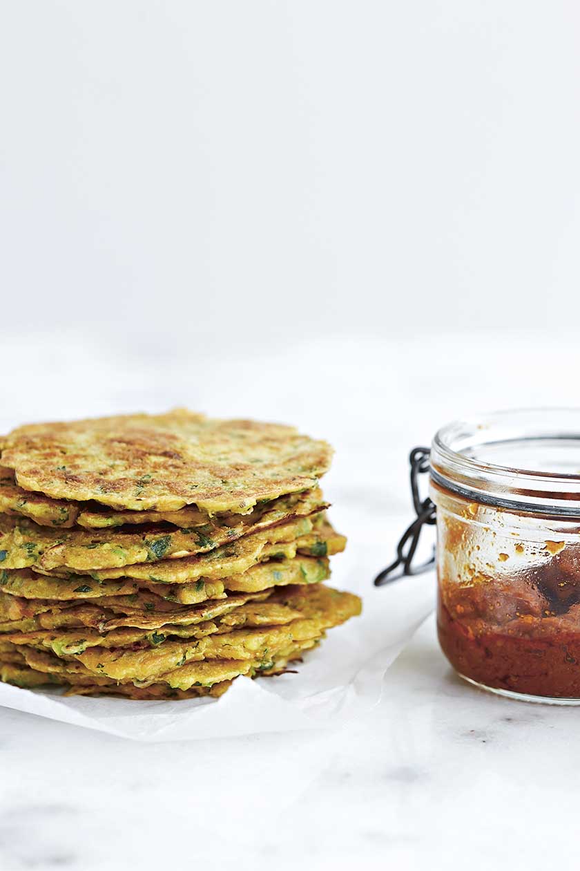 Carrot and chickpea pancakes