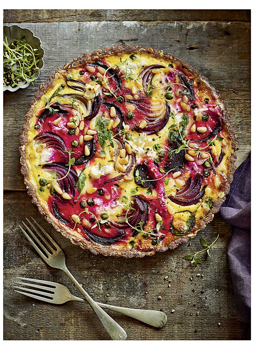 Goat’s cheese and beetroot tart