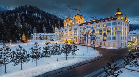 Credit Grand Hotel des Bains Kempinski St Moritz KISMV Exterior Winter Night credit Grand Hotel des Bains Kempinski St Moritz