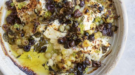 Cook Baked Ricottawith Grapesand Olives 0547