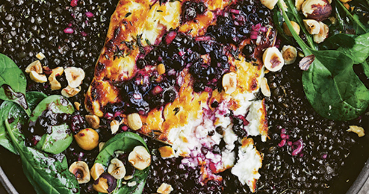 Baked feta and lentils with blackberry… Food and Travel Magazine