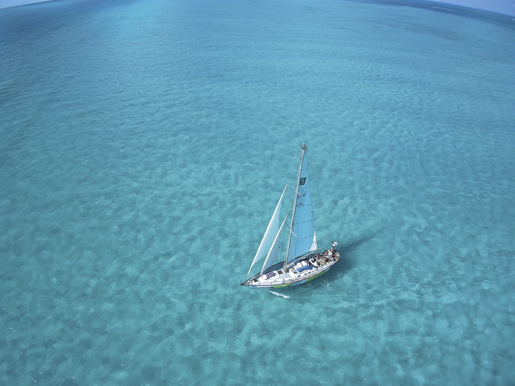 Yacht hummingbird drone ocean