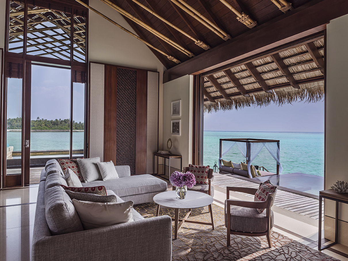 One Only Reethi Rah Accommodation Grand Water Villa Living Room 1