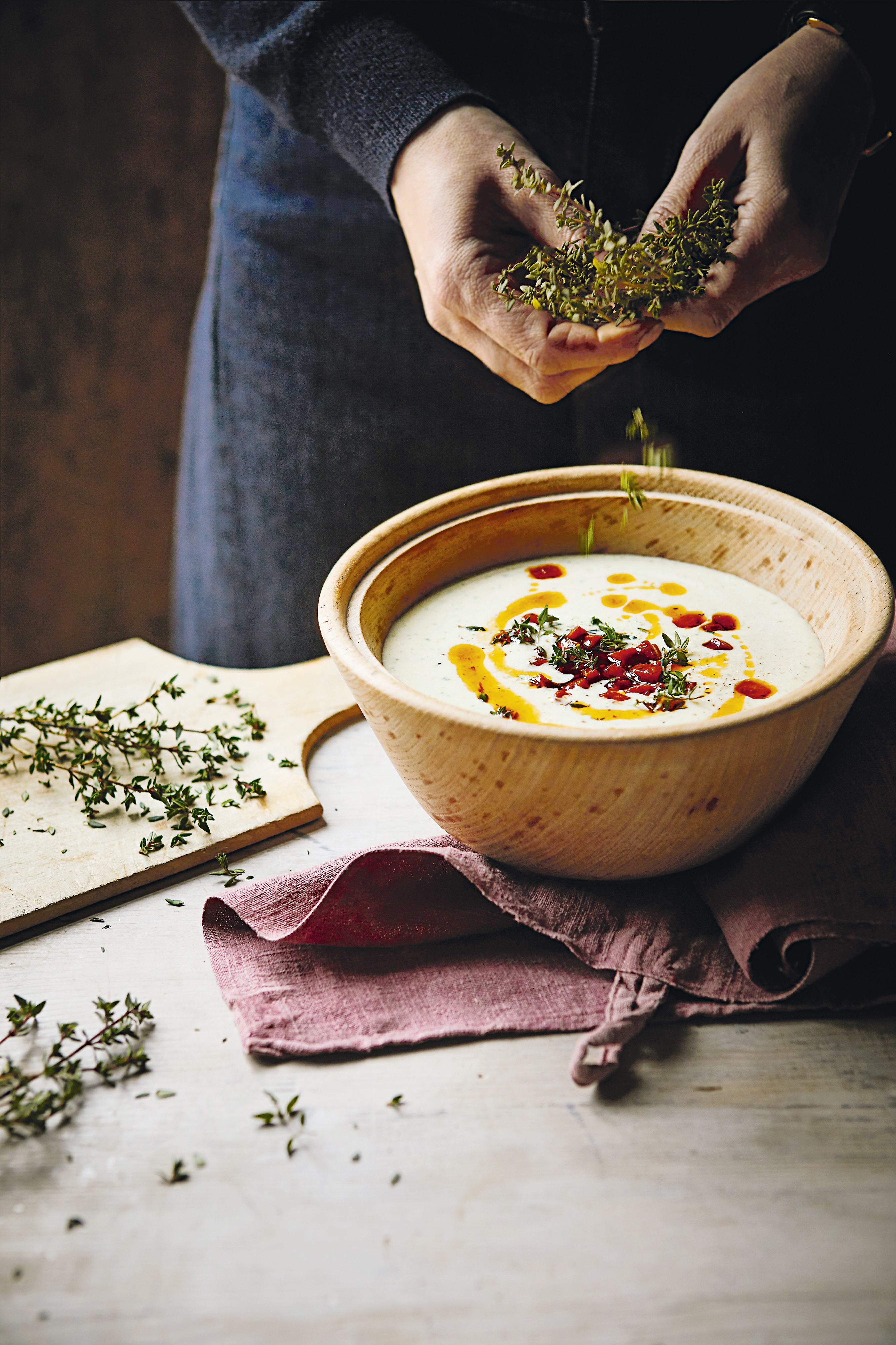 64 Rachel Allen potato fresh herb soup with chorizo