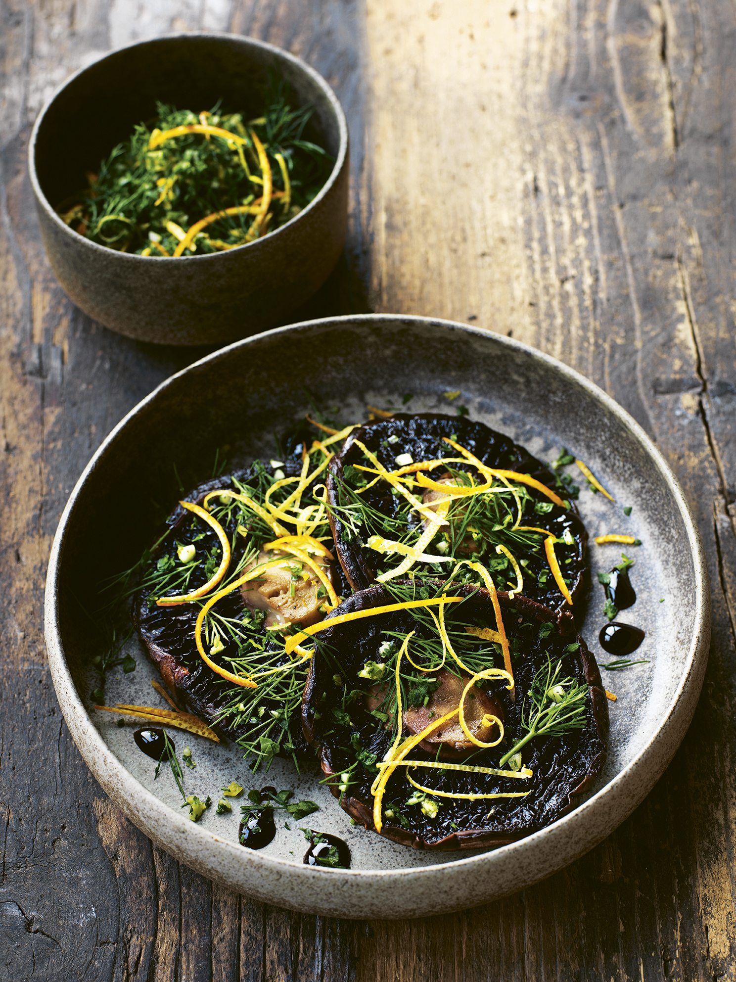 Baked portobello with cremulata