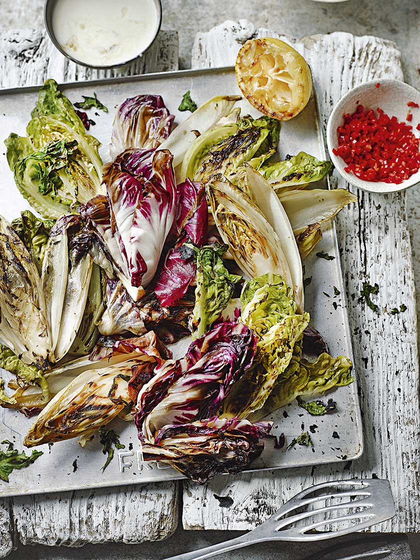 Chargrilled Leaves With  Burnt  Dressing