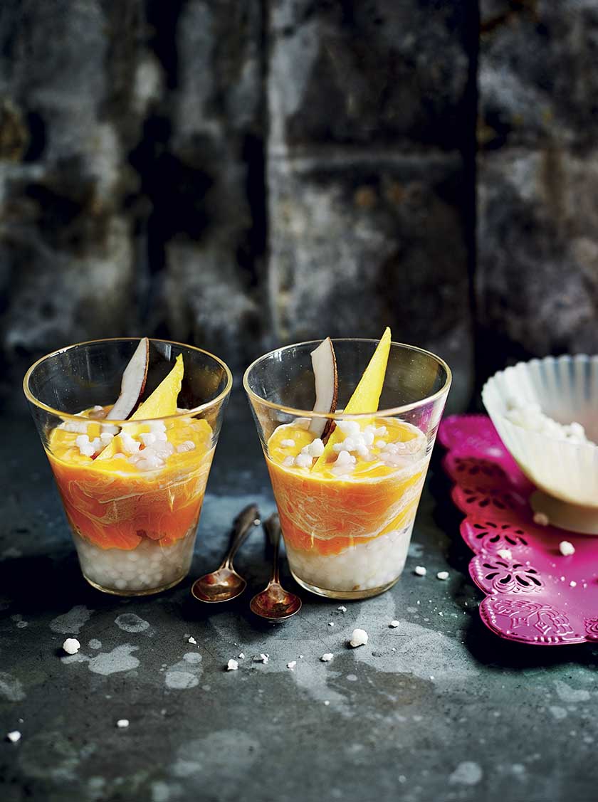 Chilled Mango Coconut Pearl Pudding