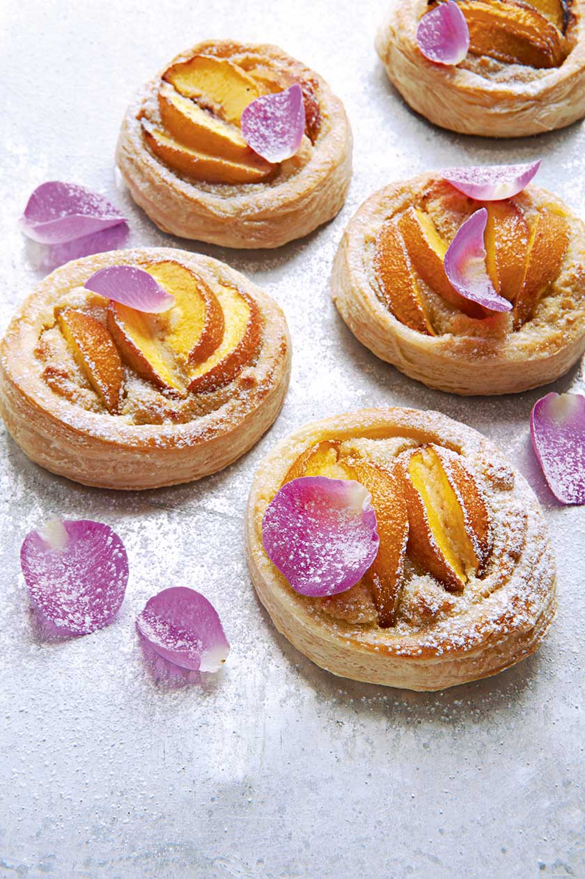 Peach and rosewater galettes