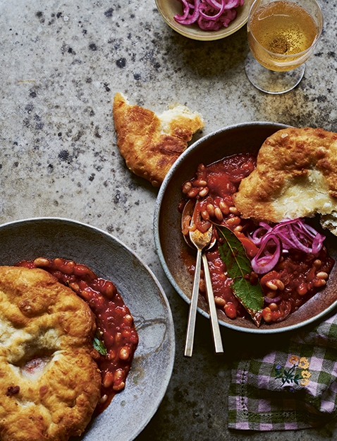 Danube Bean Stew Cheese Flatbread 040