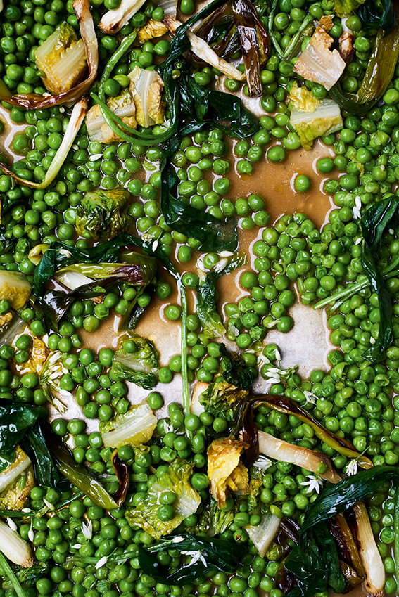 Braised Leeks, Peas and Little Gems Recipe