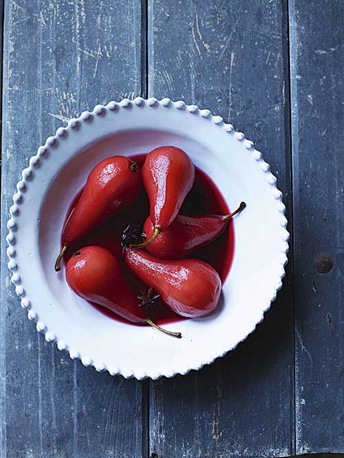 Hibiscus  Poached  Pears