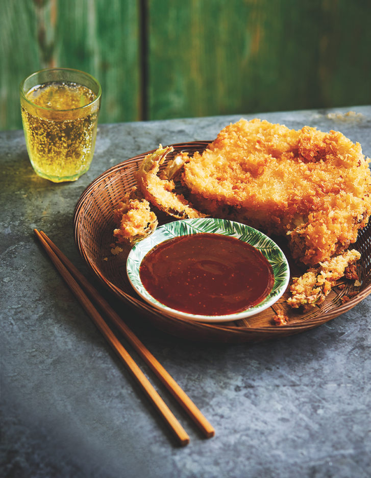 Katsu cauliflower with tonkatsu sauce