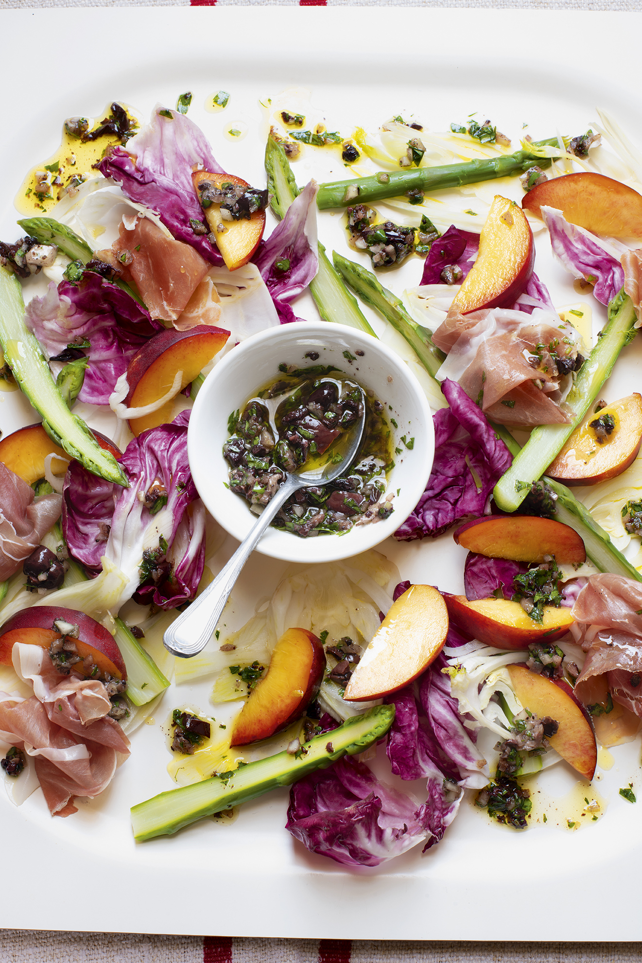 Nectarine and anchovy salad 2107