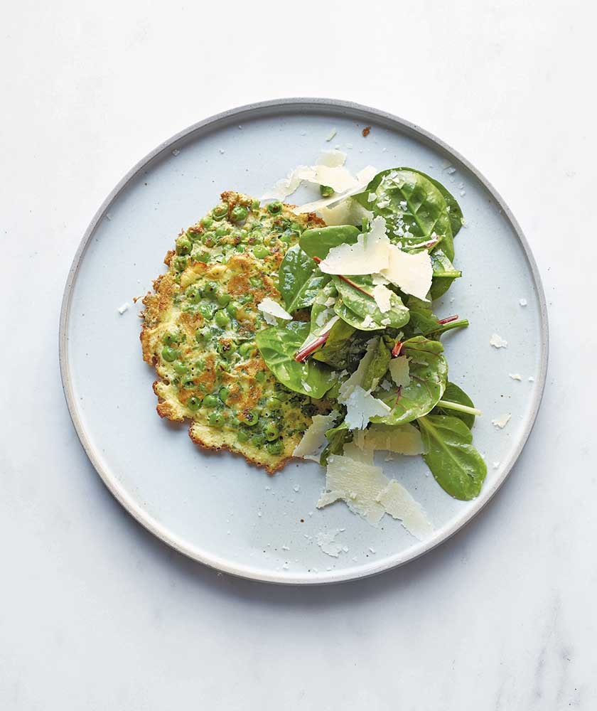 Pea and parmesan fritters