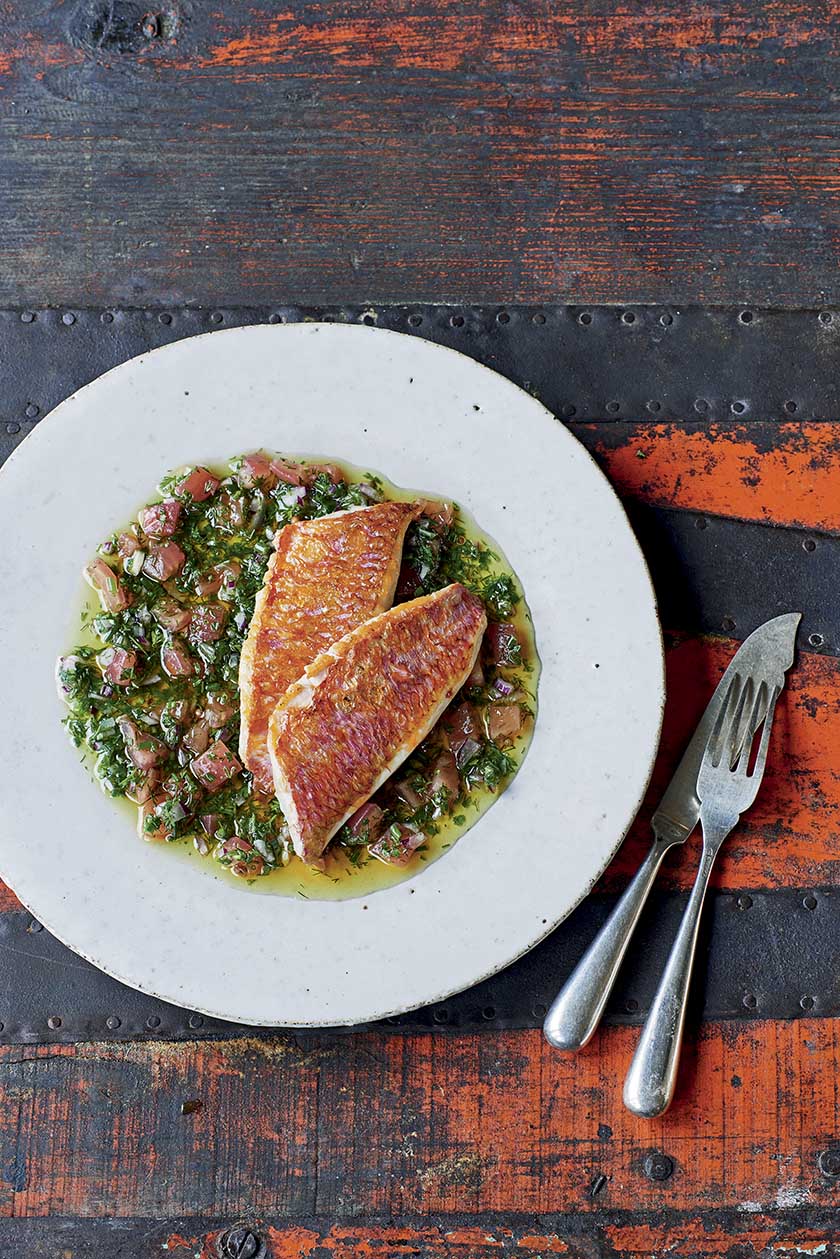 Red mullet with sauce vierge