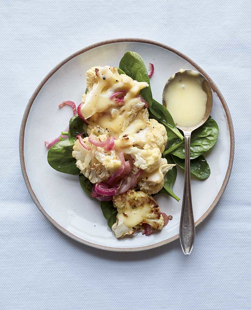 Roast cauliflower cheese with coriander