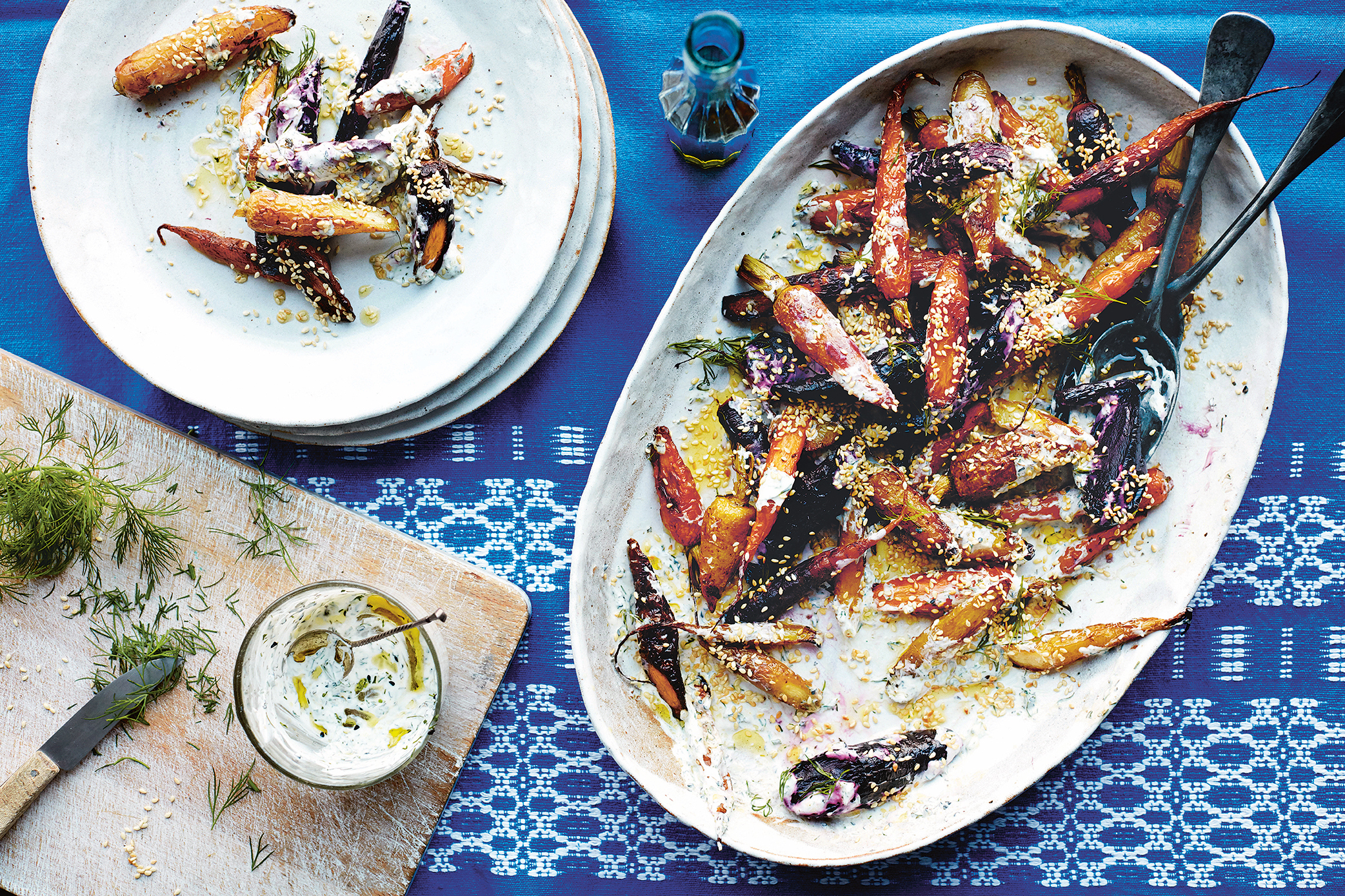 Roast Rainbow Carrots With Herbed Yogurt