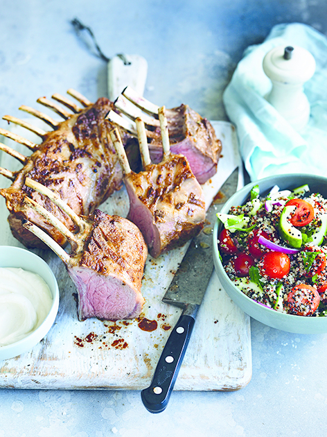 Roasted Lamb Rack With Quinoa Salad And Yoghurt Tahini Dressing 2842