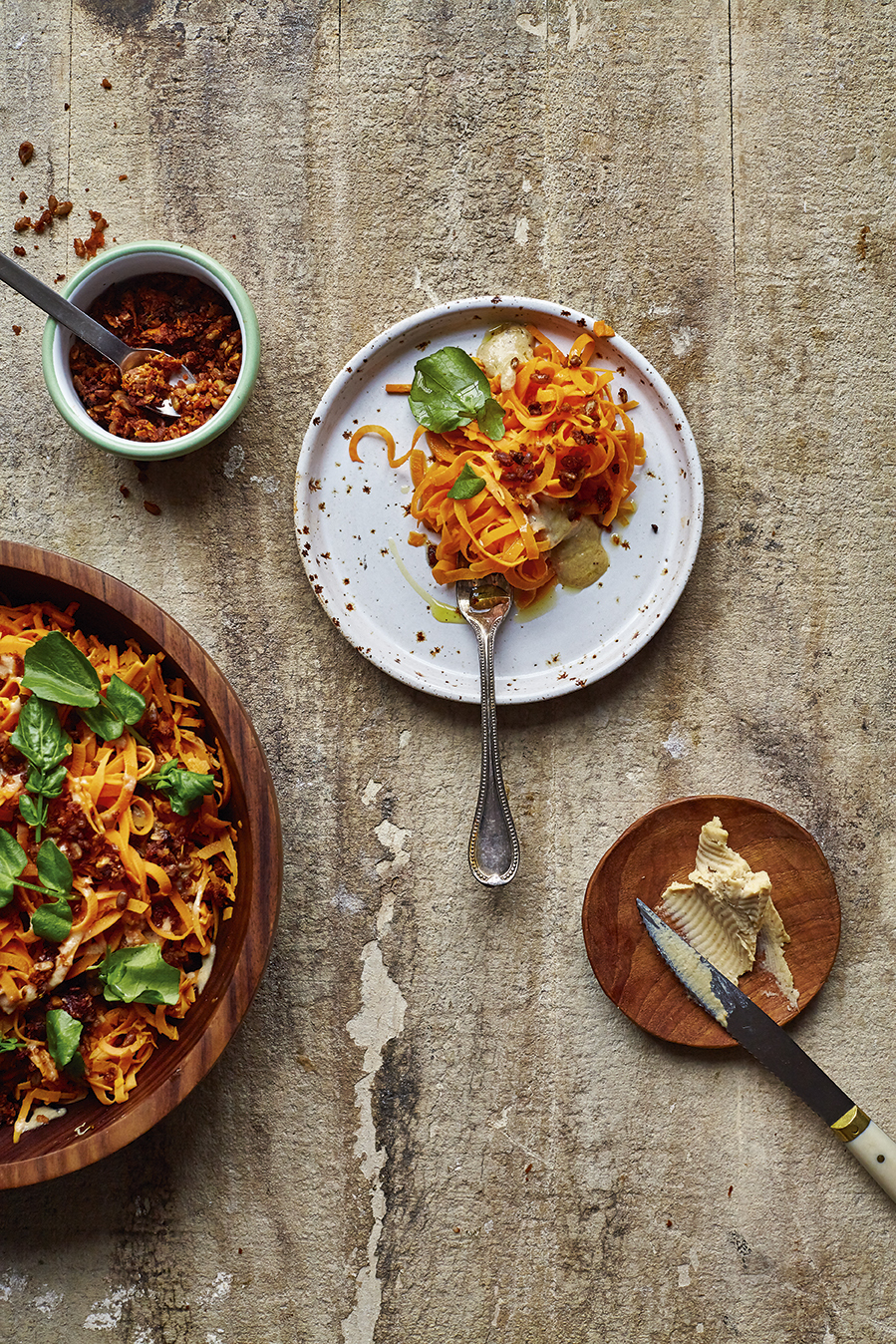 SWEET POTATO PASTA WITH WALNUT CHORIZO