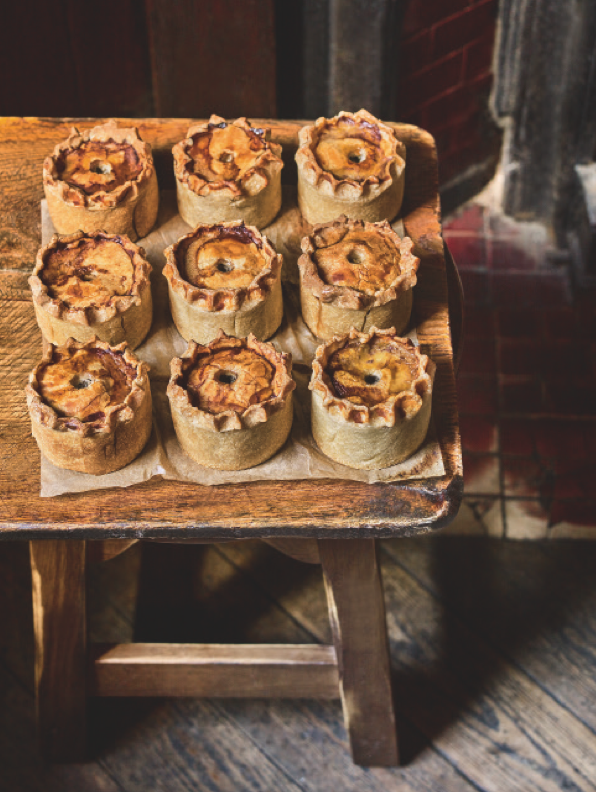 Venison and pheasant game pies