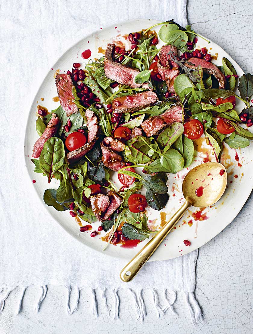Seared beef and pomegranate salad