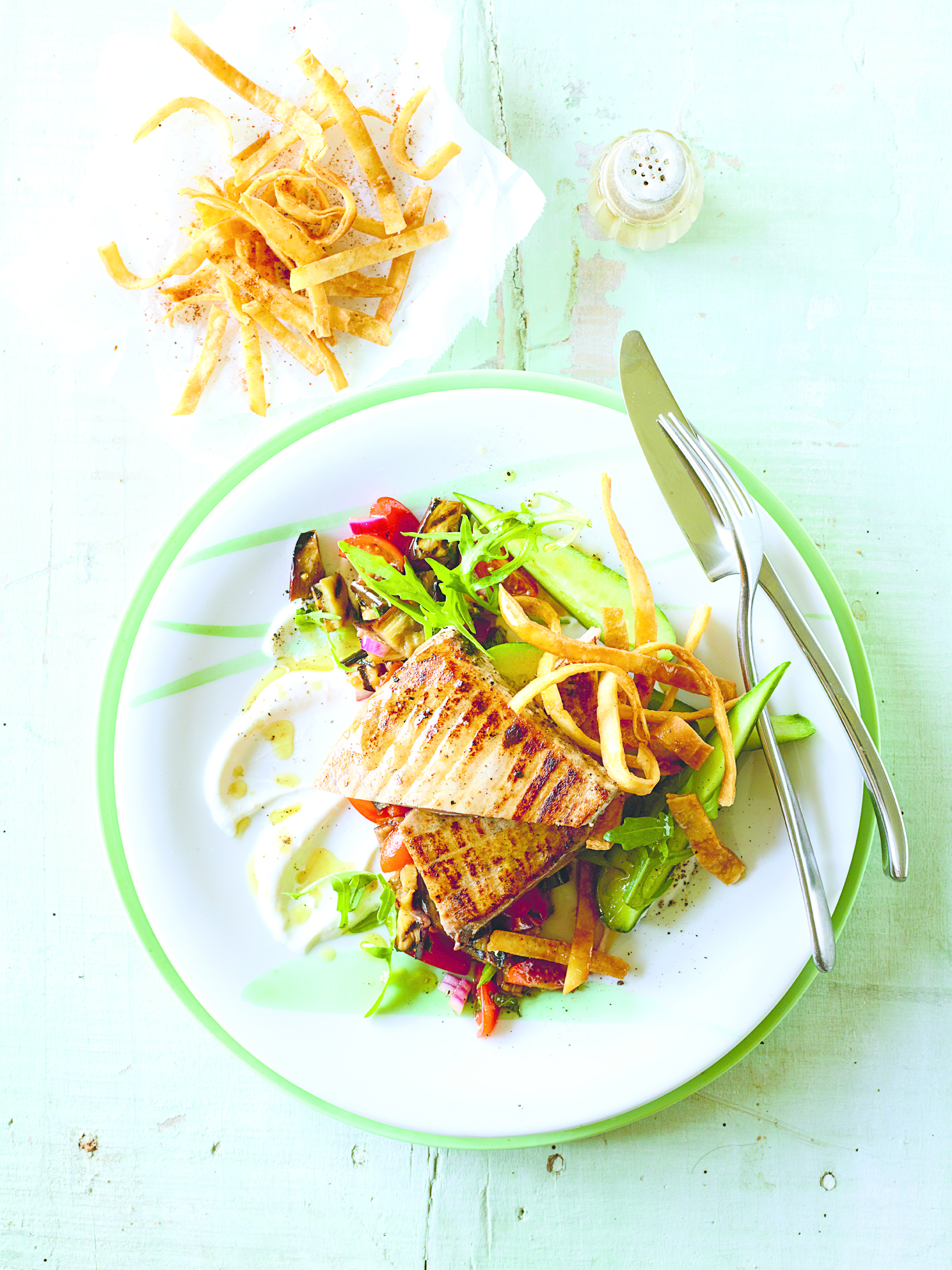 Seared Tuna Salad With Aubergine Salsa