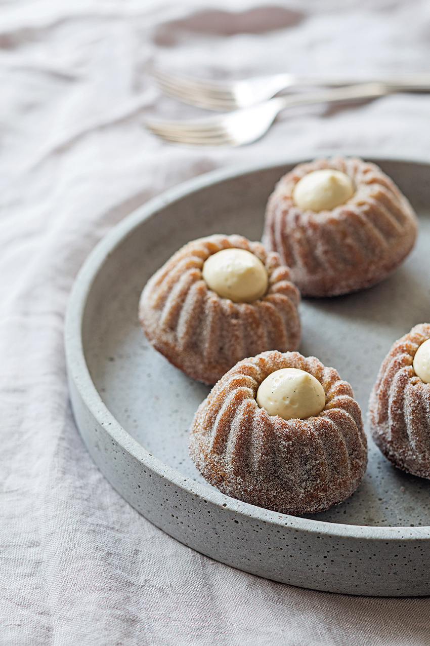 Pear, almond and brown butter bundt cakes