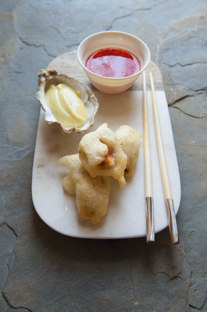 Tempura Oysters With Crispy Kale