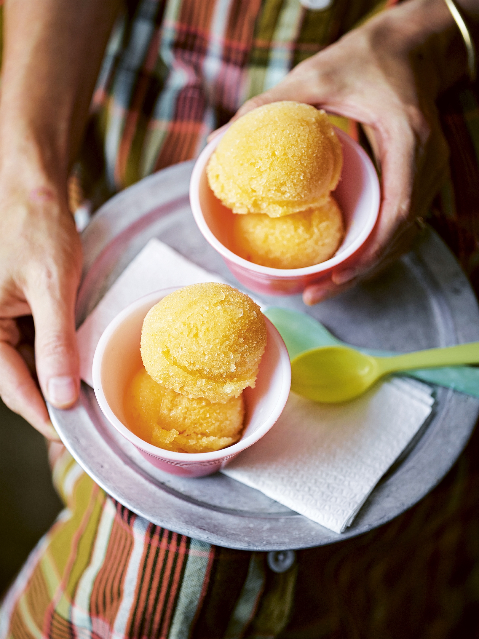 Tinned Peach Ginger Beer Sorbet