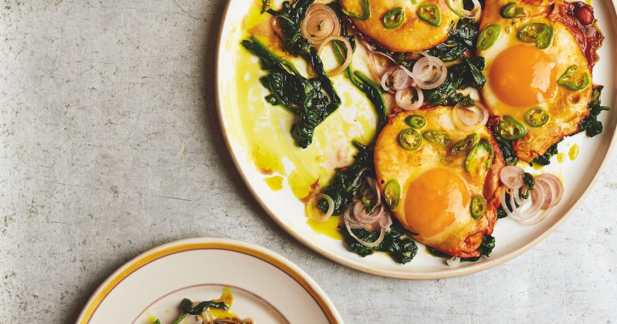 Turmeric fried eggs with tamarind dressing Food and Travel magazine