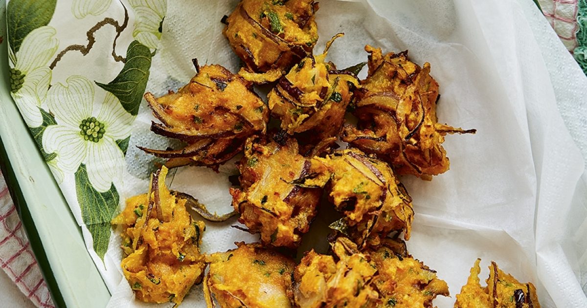 Yoghurt kadhi with squash and onion bhajis Food and Travel magazine
