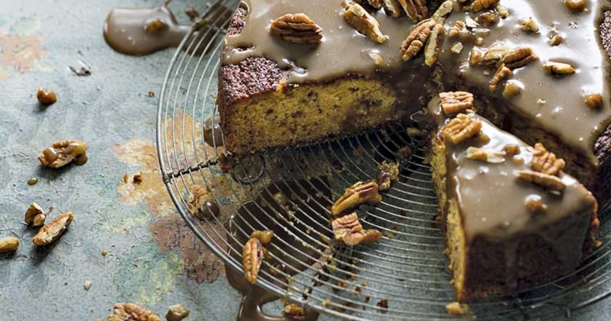 Spiced carrot, date and pecan cake