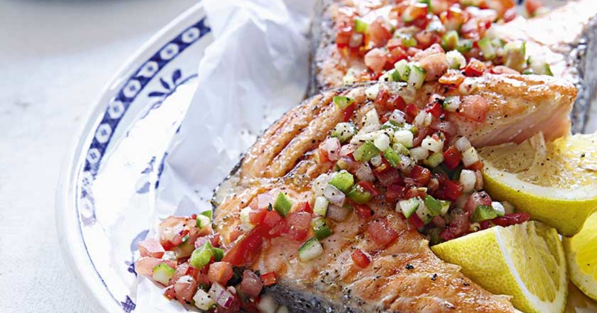 Seared salmon with ‘gazpacho’ salad | Food and Travel Magazine