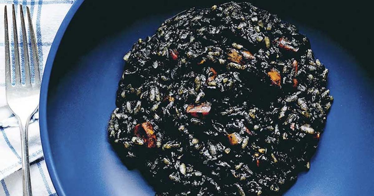 Black risotto Food and Travel Magazine