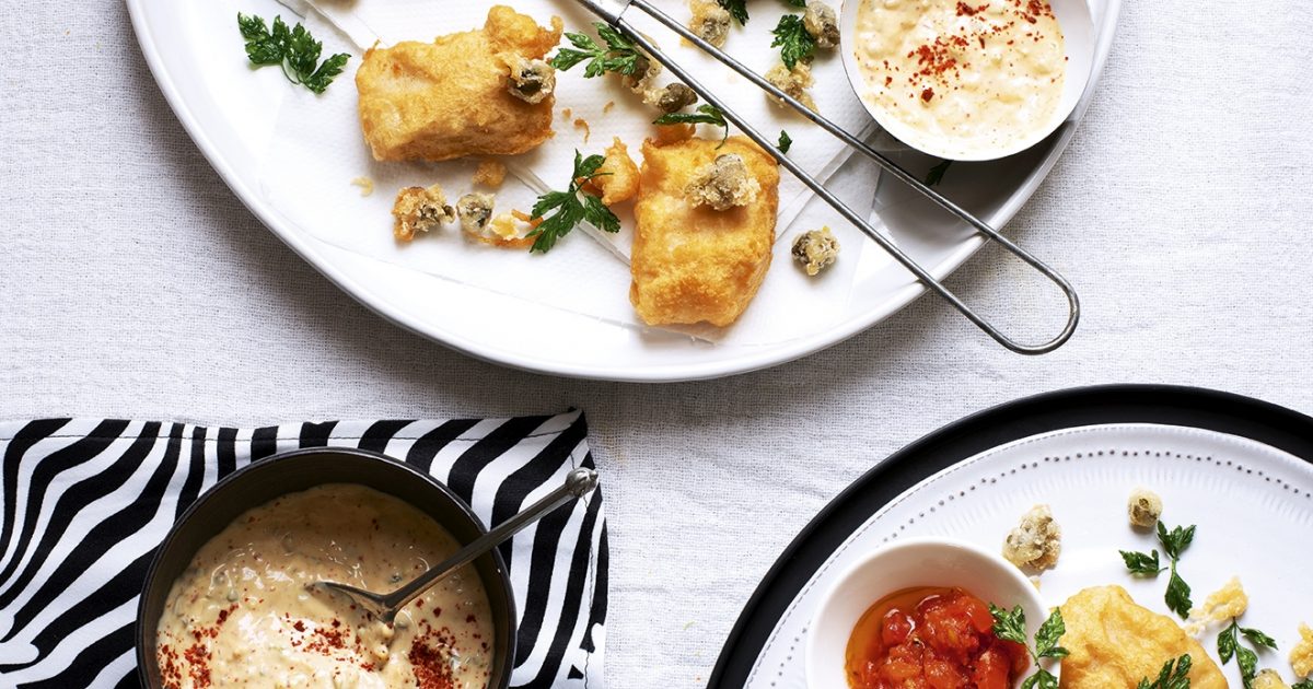 Cod fritters and capers with tartar aioli,… Food and Travel magazine