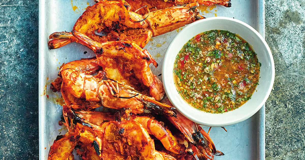 Marinated prawns with lime dipping sauce Food and Travel magazine