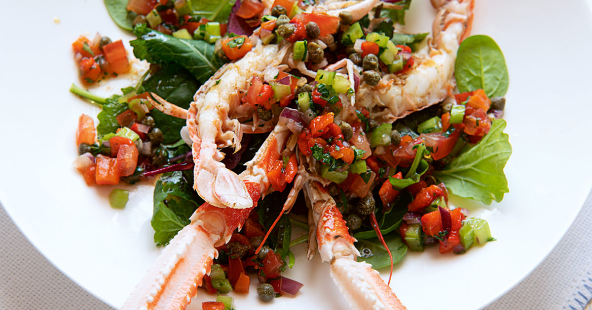 Food and Travel Magazine | Langoustines with caper salsa and balsamic…