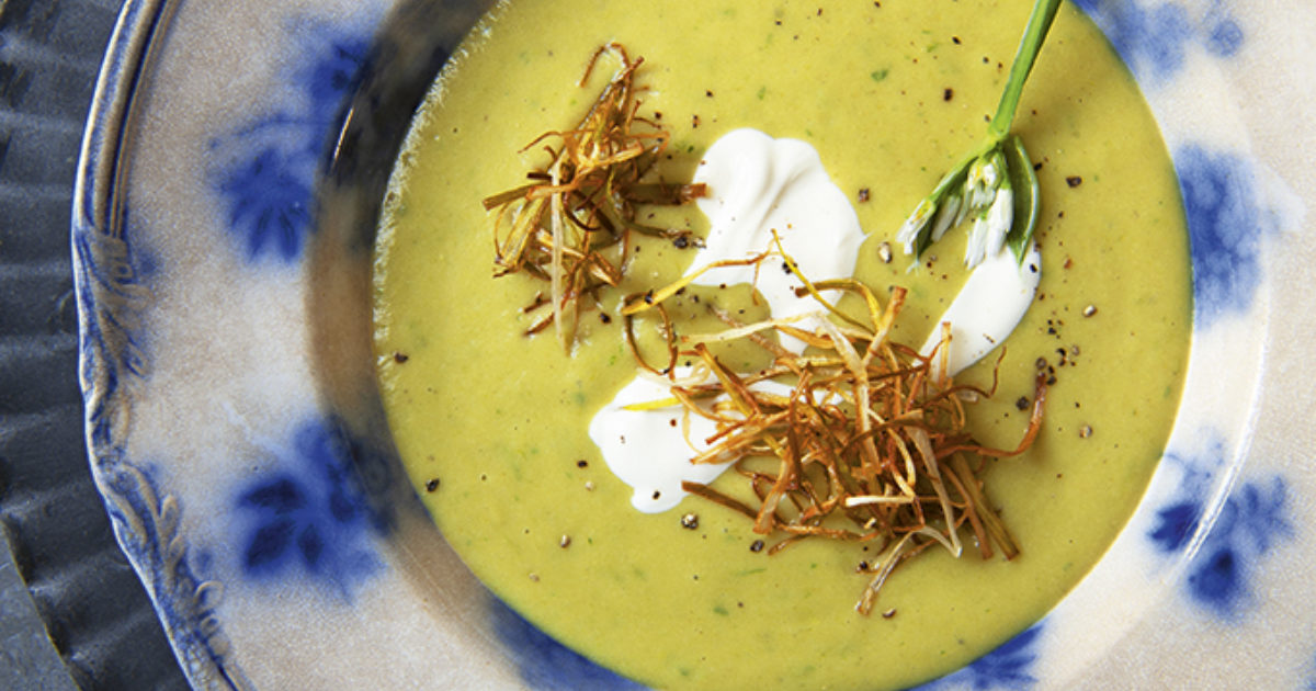 Leek soup with sour cream Food and Travel Magazine