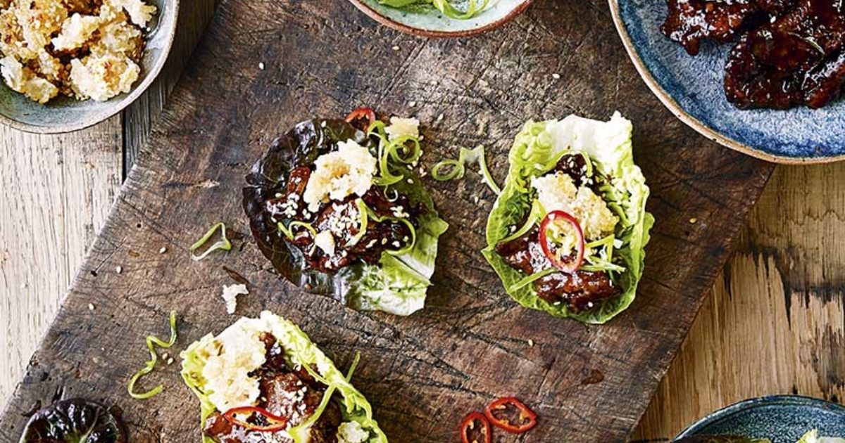 Food and Travel Magazine | Sticky Mongolian beef lettuce cups