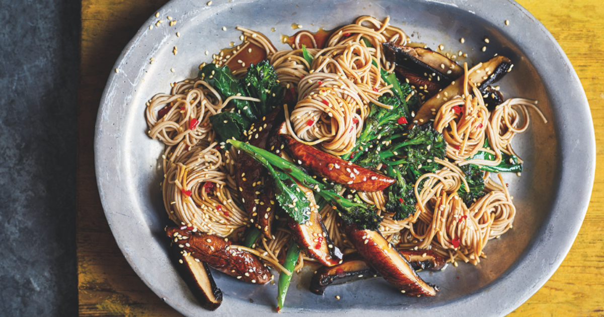 Food and Travel Magazine | Mushroom teriyaki with soba noodles