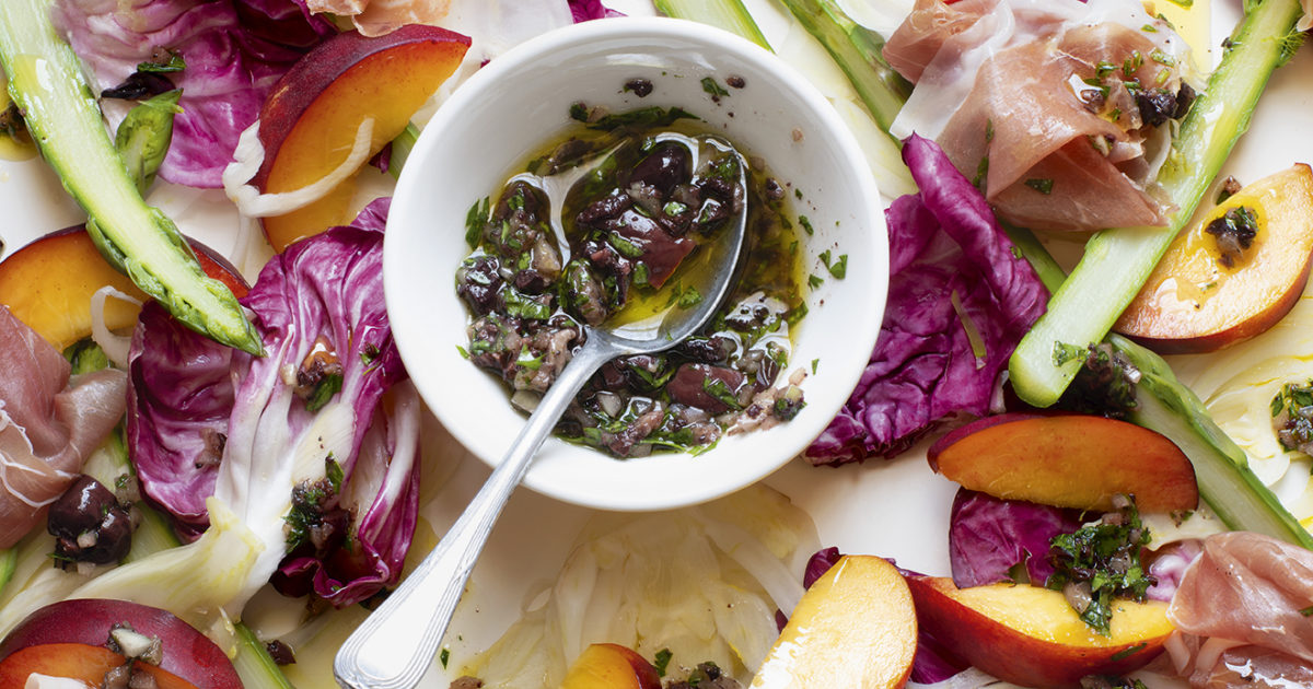 Parma ham, asparagus tips, nectarines,… Food and Travel Magazine