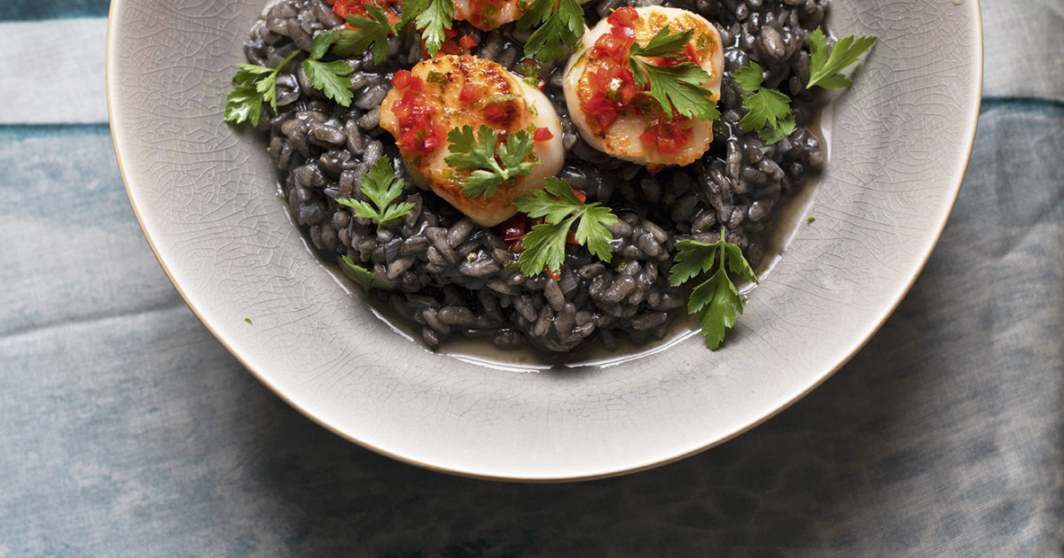 Squid ink risotto - Recipes 
