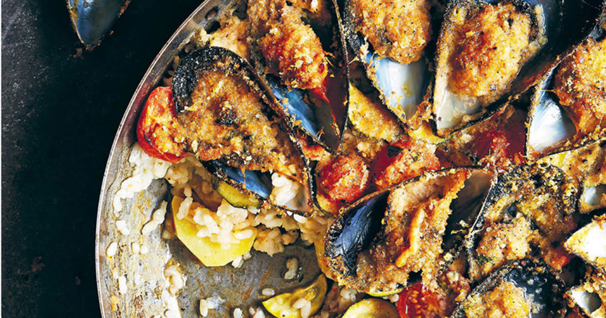 Rice, potato and mussel bake Food and Travel magazine