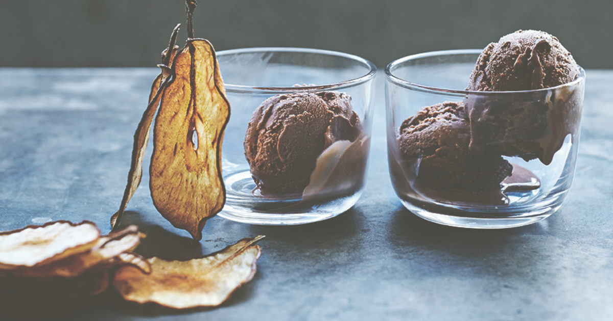 Food and Travel Magazine | Chocolate rosemary gelato pots with pear…