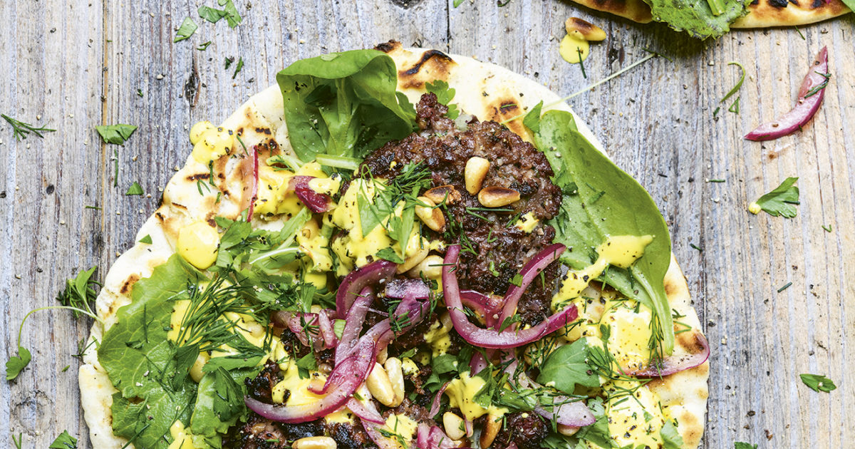 Spiced beef and halloumi burgers with… Food and Travel magazine