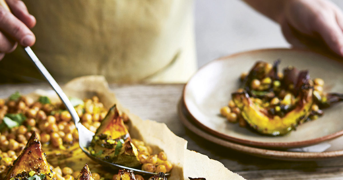 Roast squash with chickpeas, garam masala… Food and Travel magazine