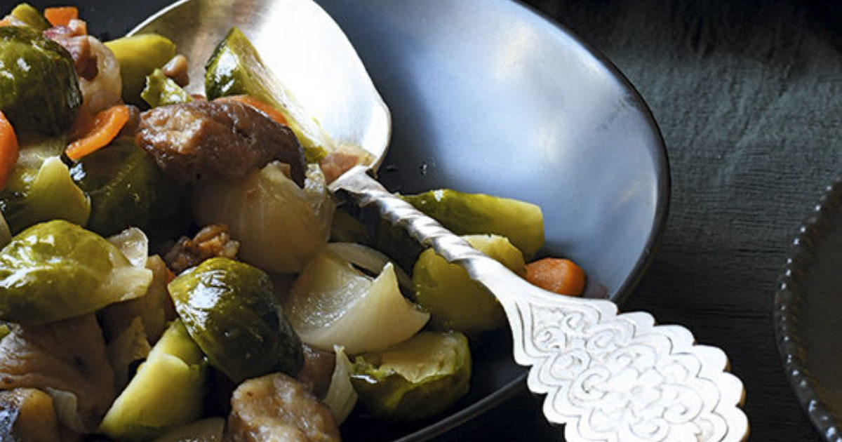 Food and Travel Magazine | Braised Brussels sprouts with chestnuts
