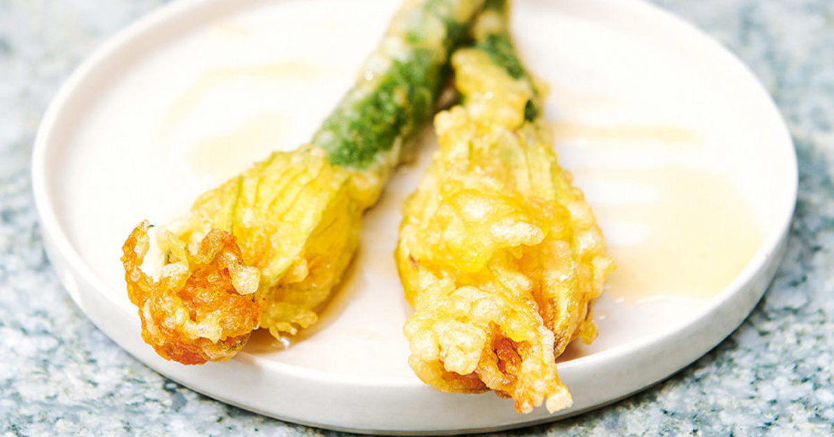 Fried courgette flowers, goat's cheese and… Food and Travel magazine